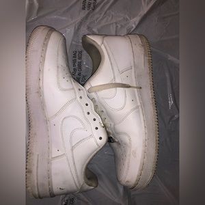 Men’s white Air Force 1s Size 9